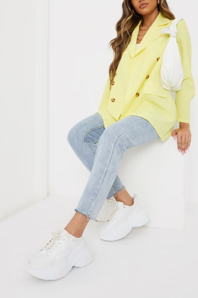 Famous Online Store Double Breasted Tortoise Shell Blazer Lemon