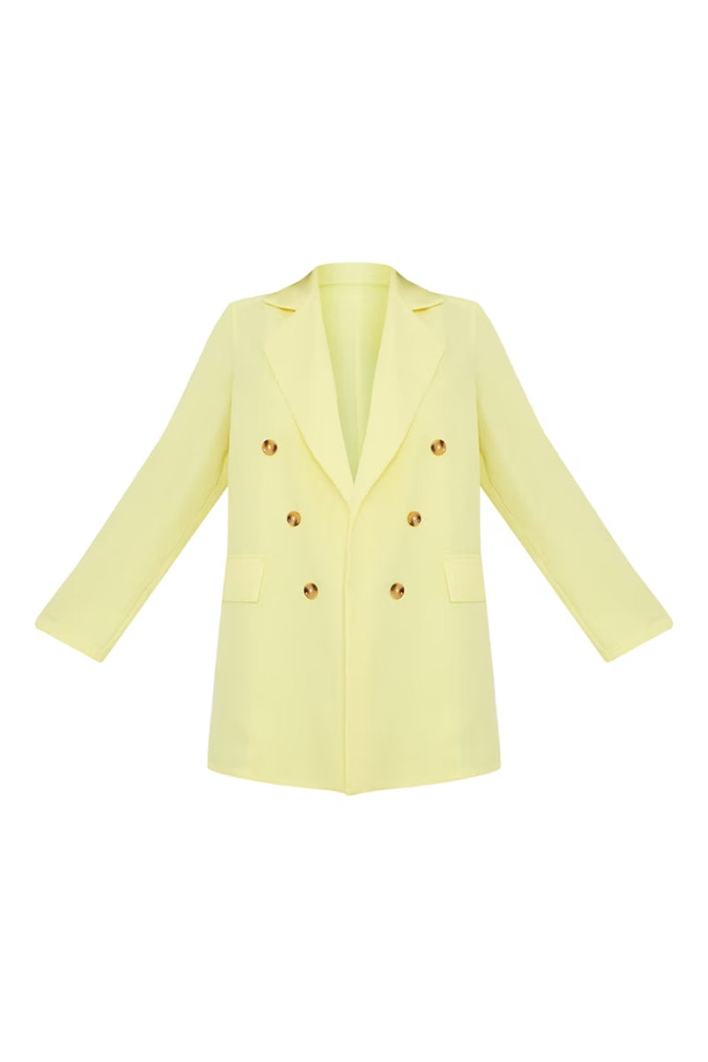 Famous Online Store Double Breasted Tortoise Shell Blazer Lemon