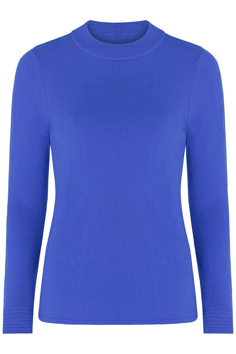 Famous Store Cuff Detail Supersoft Turtle Neck Jumper Cobalt