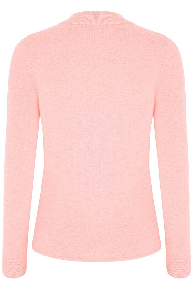 Famous Store Cuff Detail Supersoft Turtle Neck Jumper Pale Pink