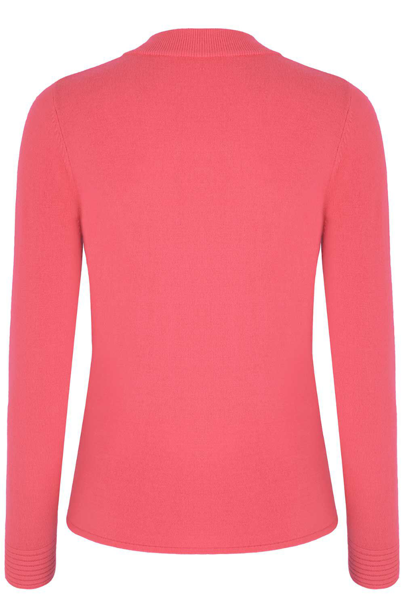Famous Store Cuff Detail Supersoft Turtle Neck Jumper Rose Pink