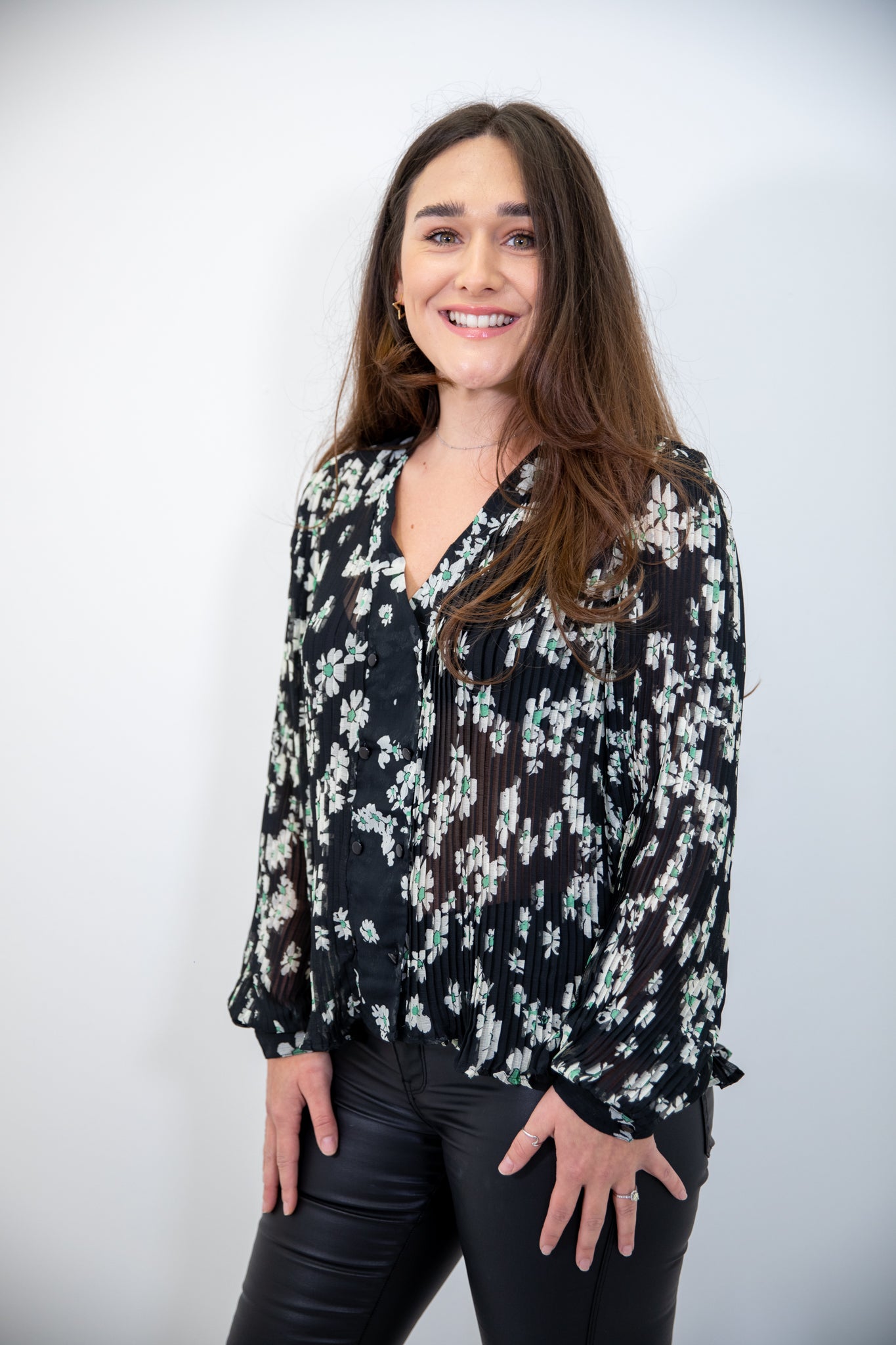 Crinkle Pleated Blouse - Shush Fashion