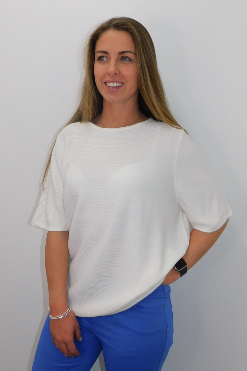 Short sleeve 2025 cream jumper