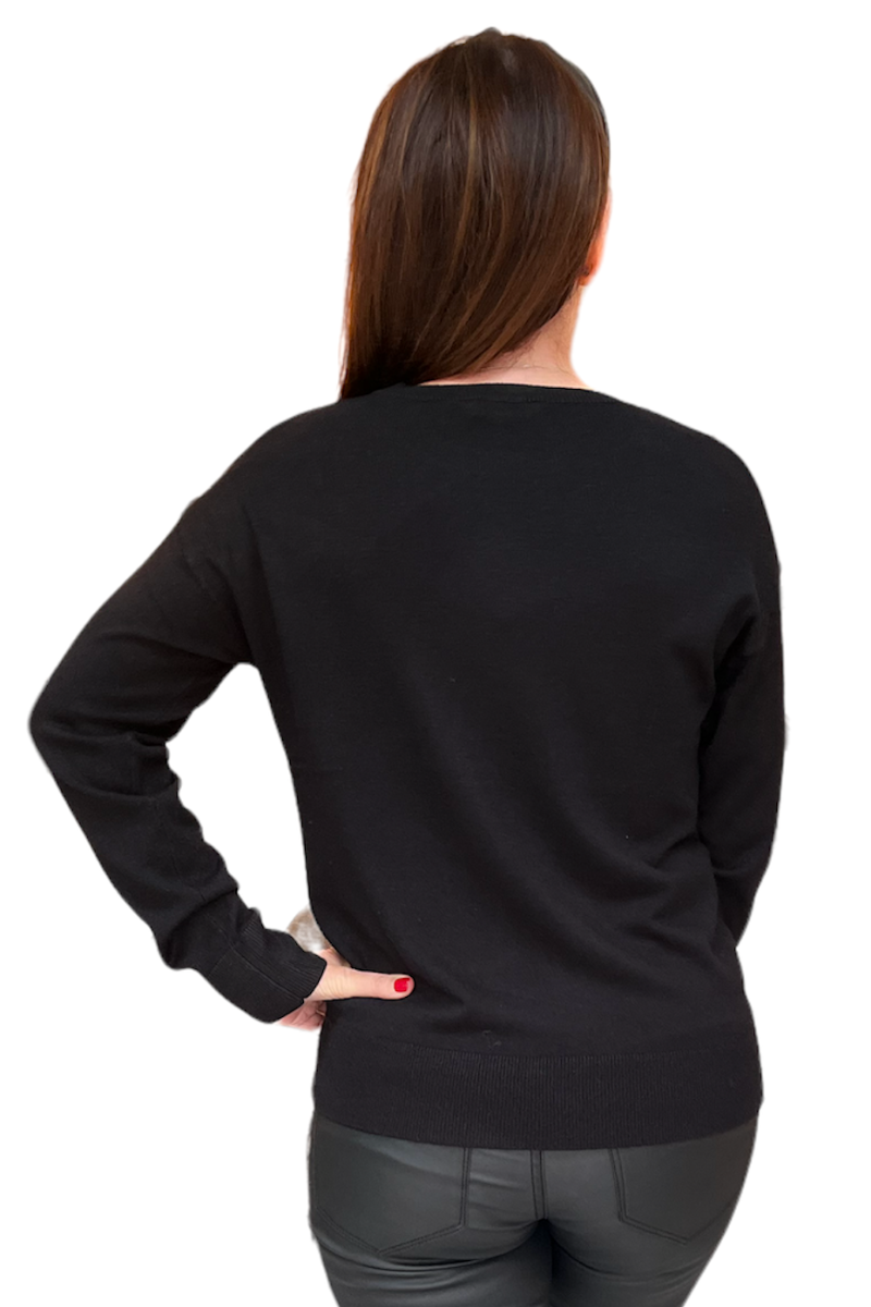 Dorothy Perkins Petite Diamante Embellished Jumper Black