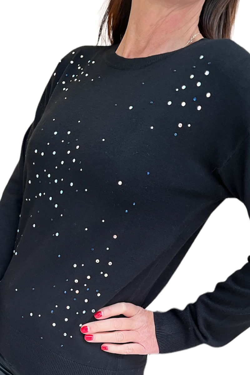 Dorothy Perkins Petite Diamante Embellished Jumper Black