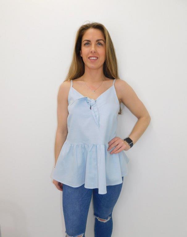 Blue Peplum Vest