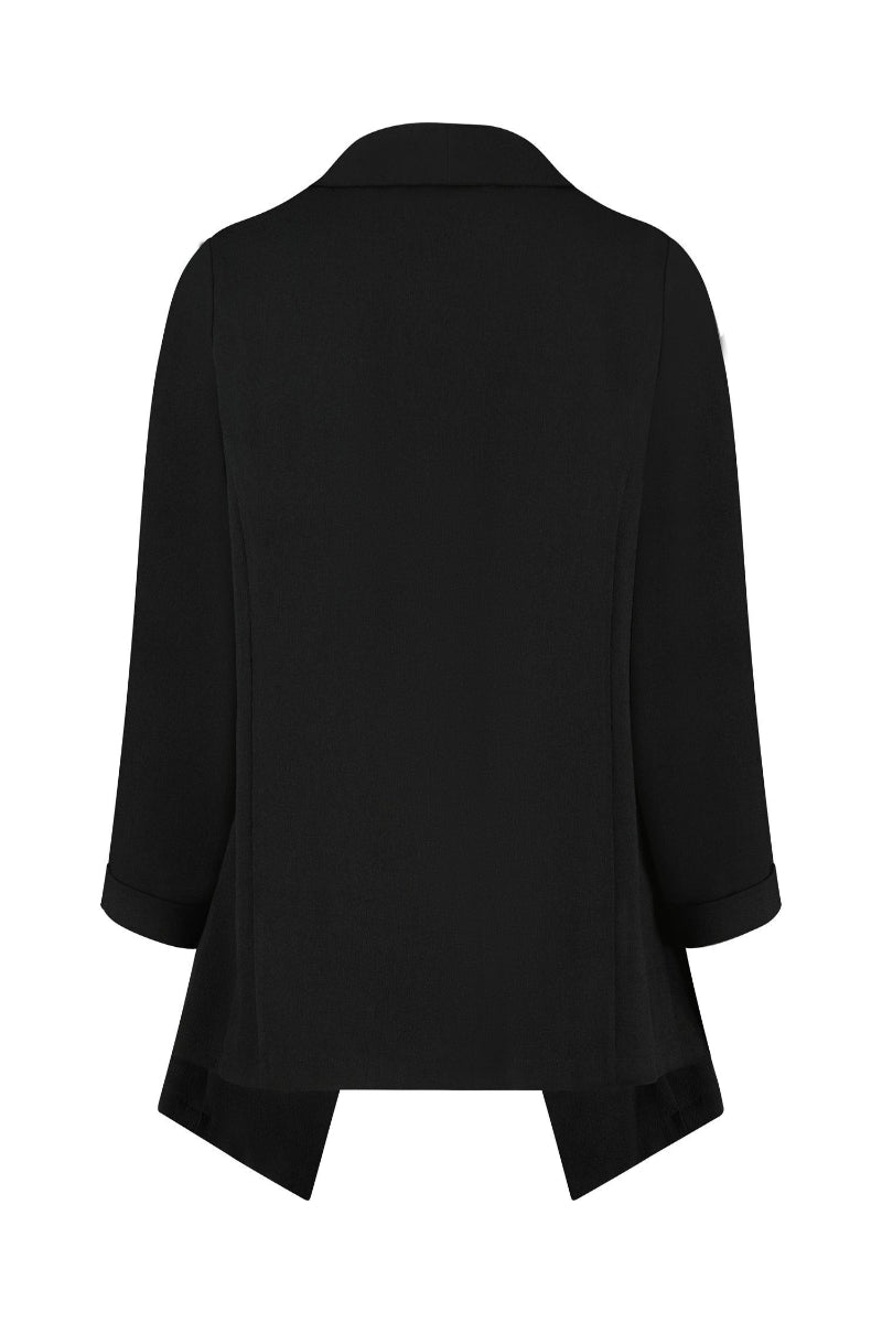 Ex EVANS Plus Size Water Fall Crepe Jacket Black