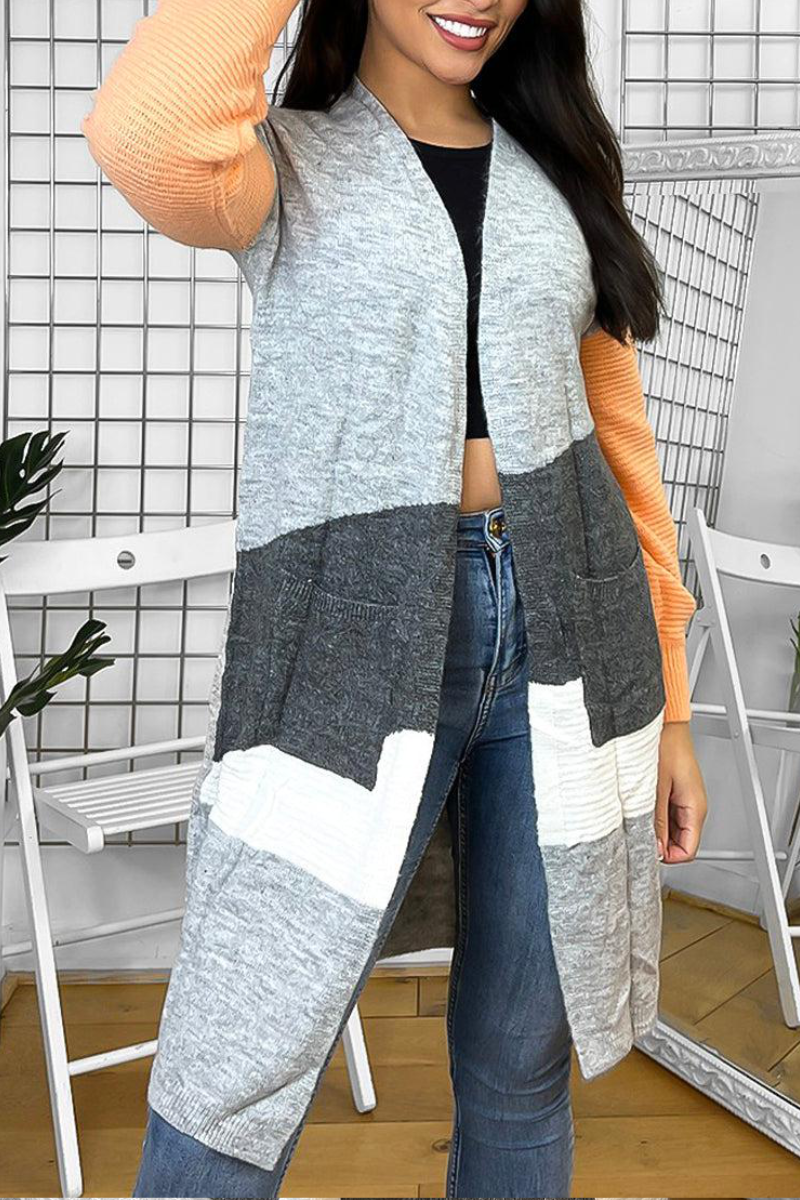 Orange open front cardigan outlet