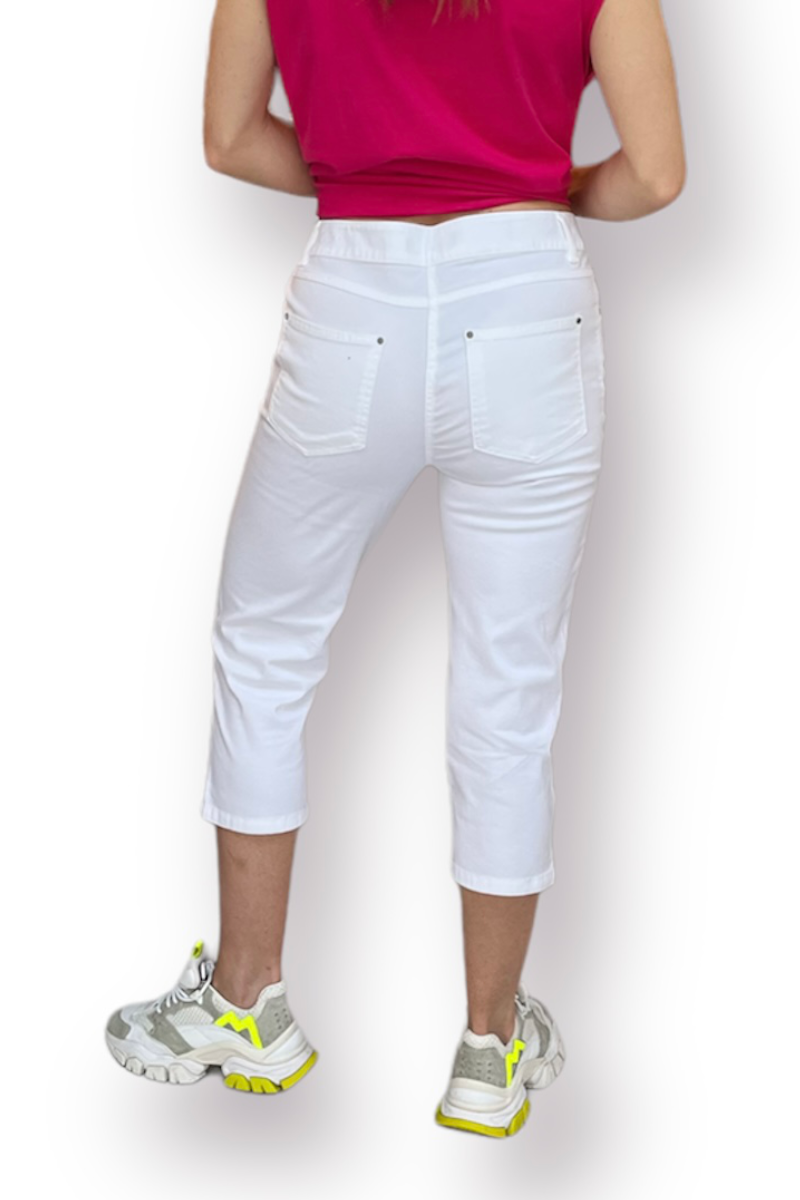 Laura Ashley Denim Cotton Crop Jeans White