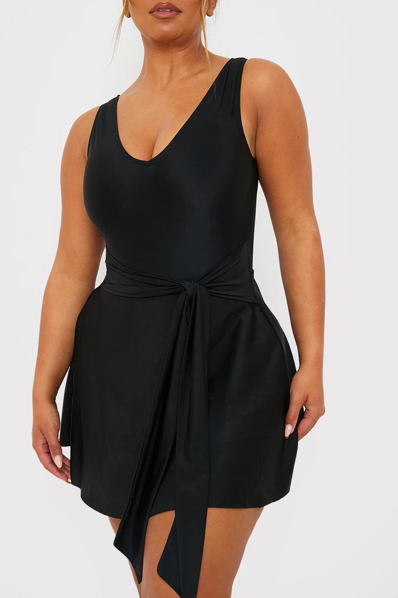 Celebrity Label Black Swim Dress