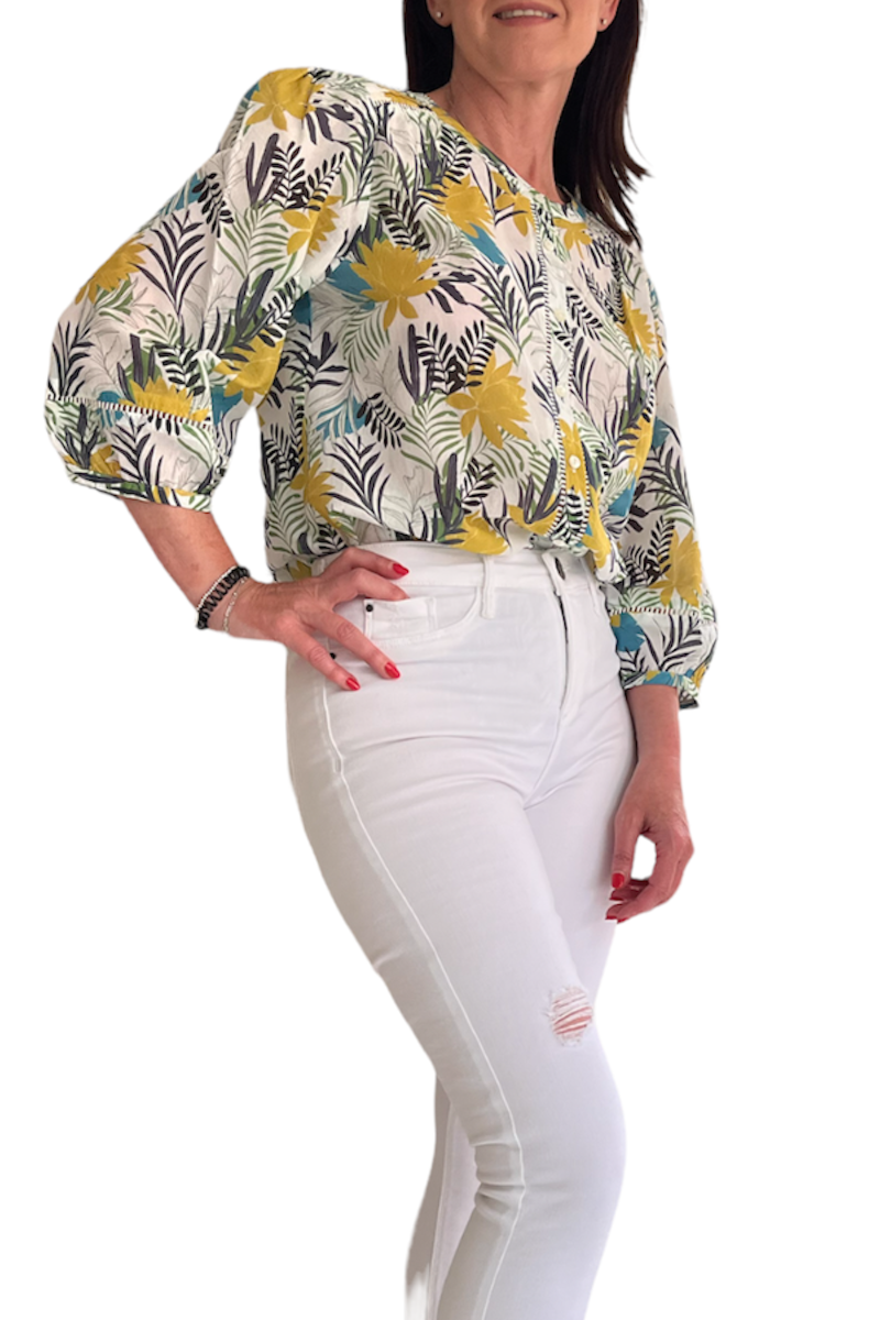 Laura Ashley Tropical Print Blouse