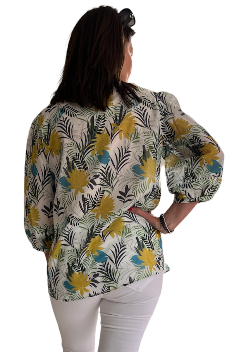Laura Ashley Tropical Print Blouse