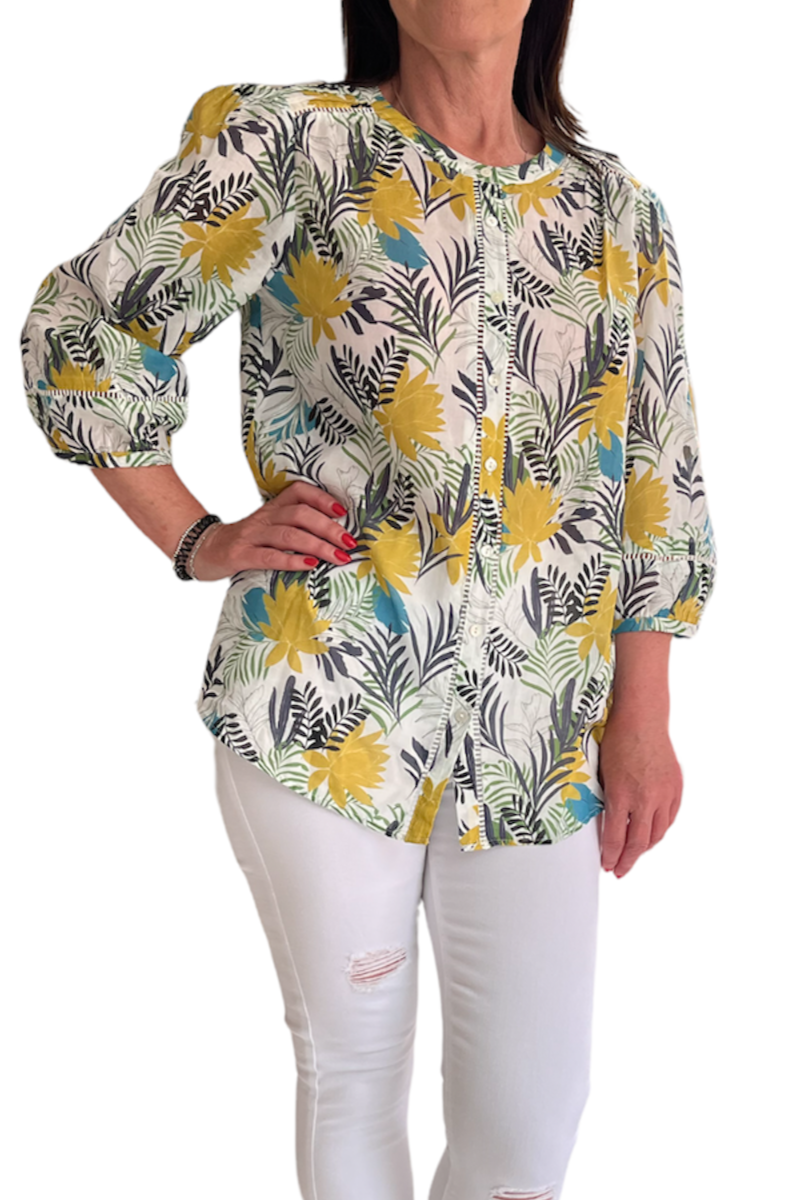 Laura Ashley Tropical Print Blouse