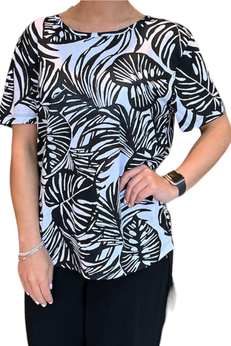 Famous Name Leaf Print Ladies Top