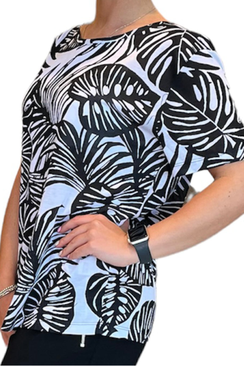 Famous Name Leaf Print Ladies Top