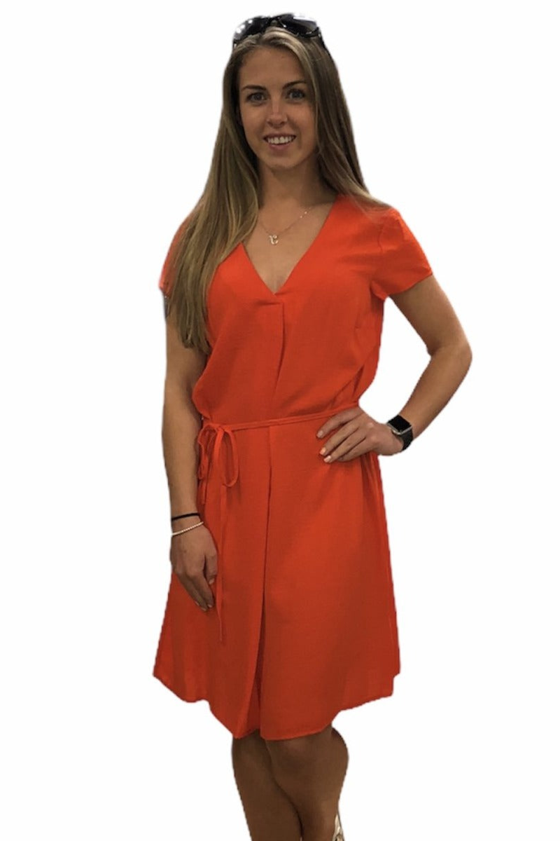 Little Orange Belted Dress