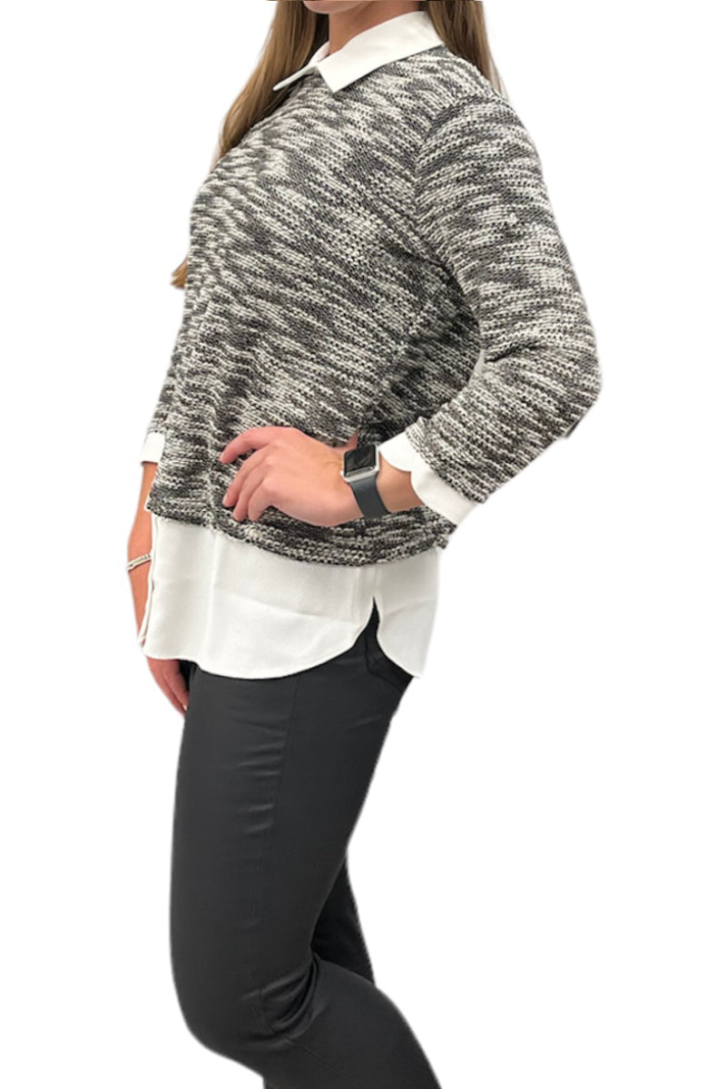 Bouclé Mock Shirt Top