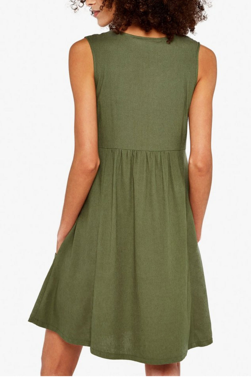 Famous Store Olive Pocket Shift Dress