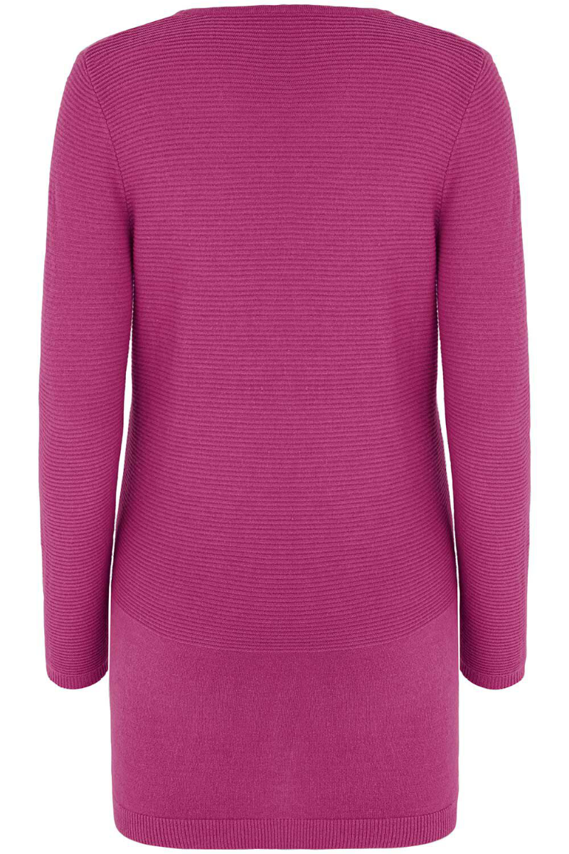 Famous Store Ripple Textured Pocket Tunic Deep Pink