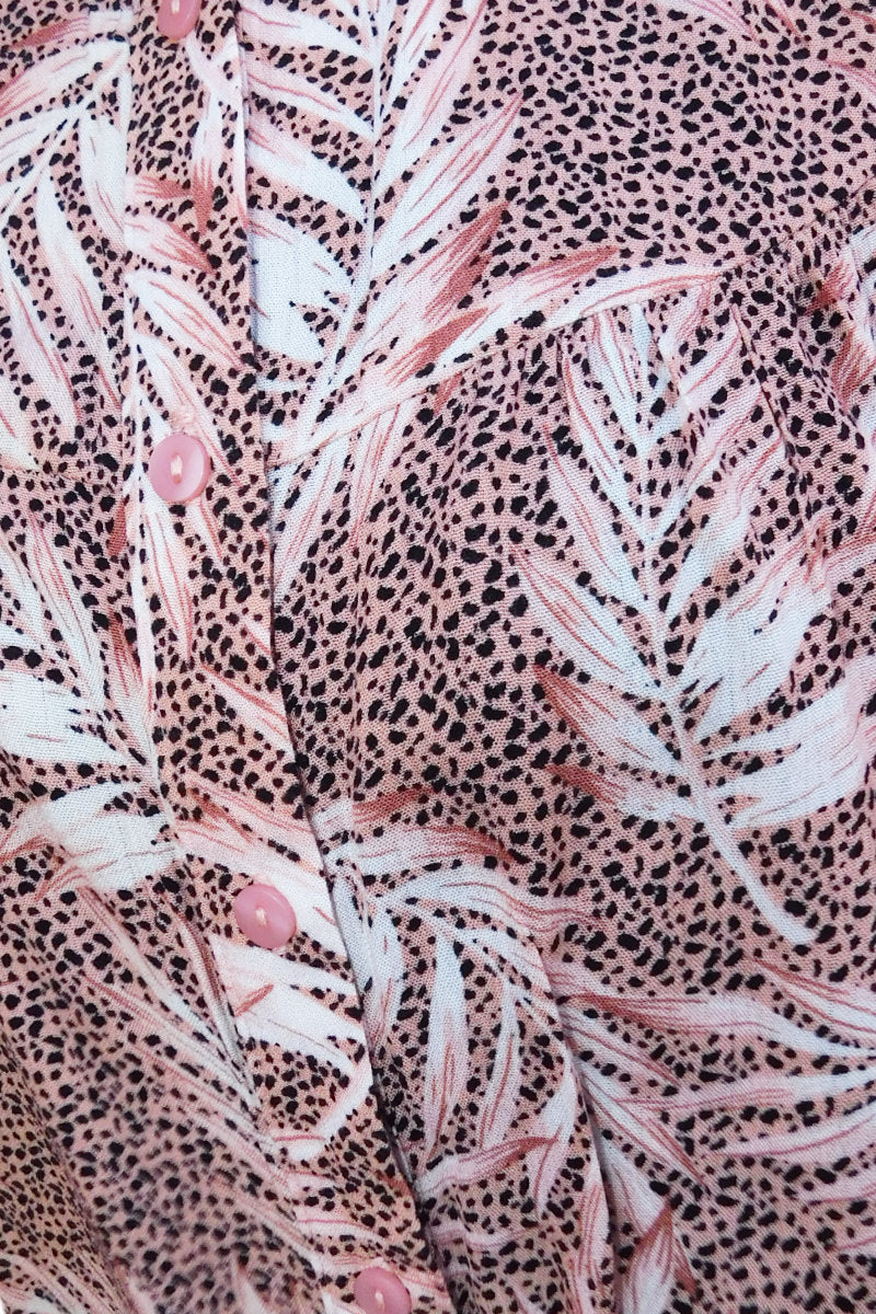 Dorothy Perkins Peach Leaf Print Drop Waist Dress