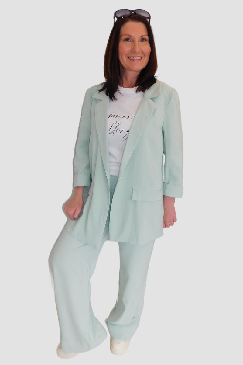 Ladies Mint Green Casual Co-ord Suit Set