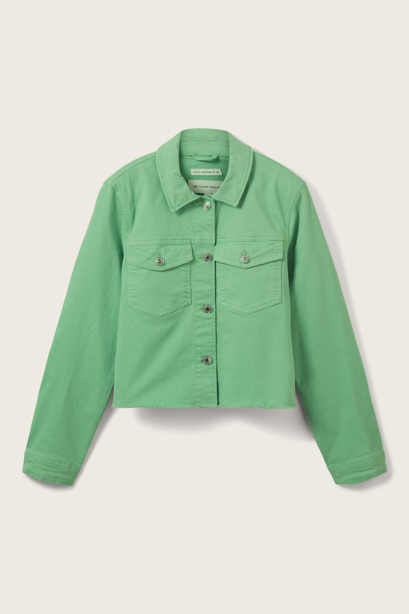 Ladies Classic Denim Jacket by Tom Tailor Green