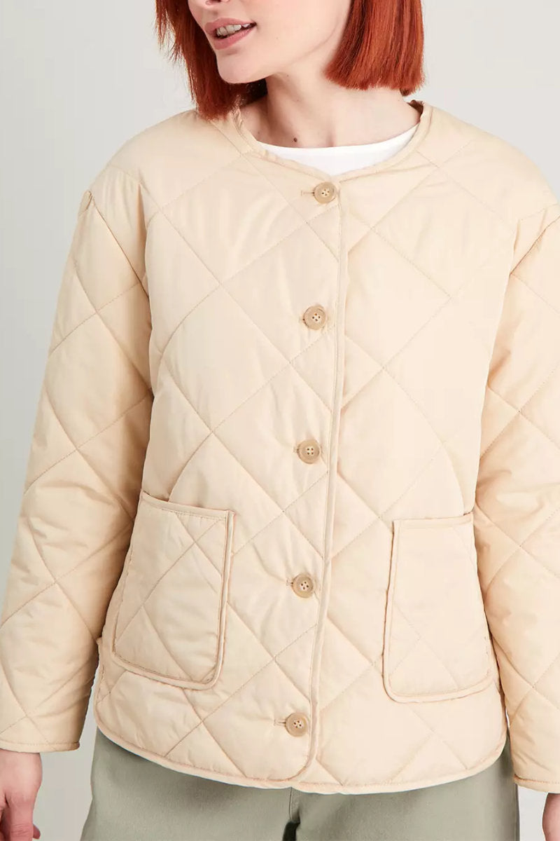 Ladies Camel Quilted Jacket