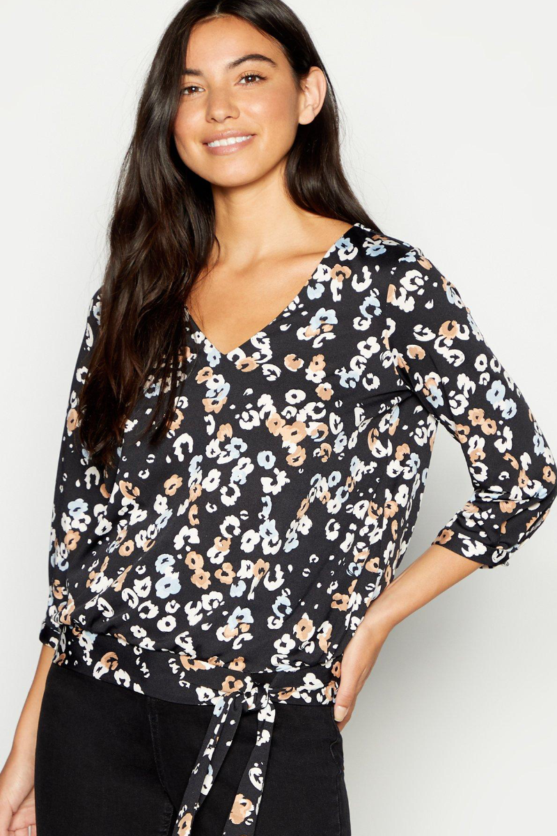 Famous Store Ladies Tie Print Top