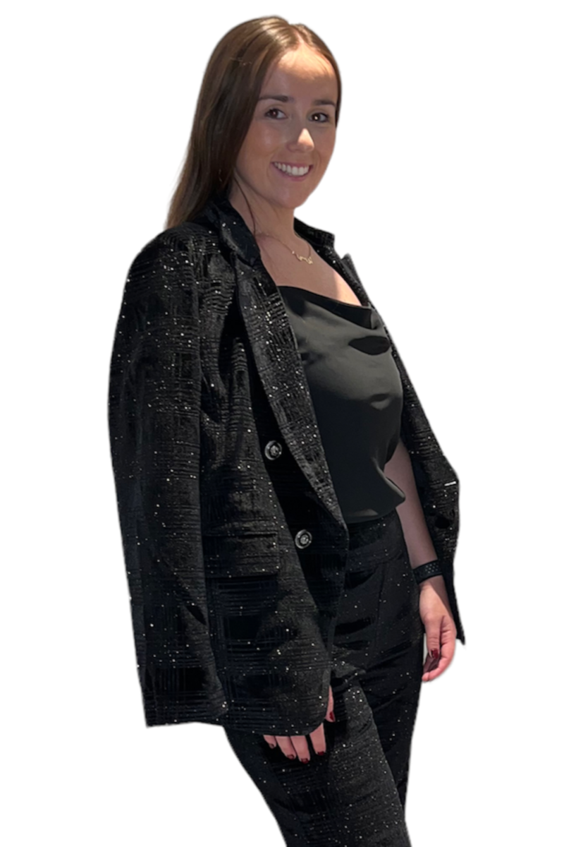 Black Velour Sparkle Blazer