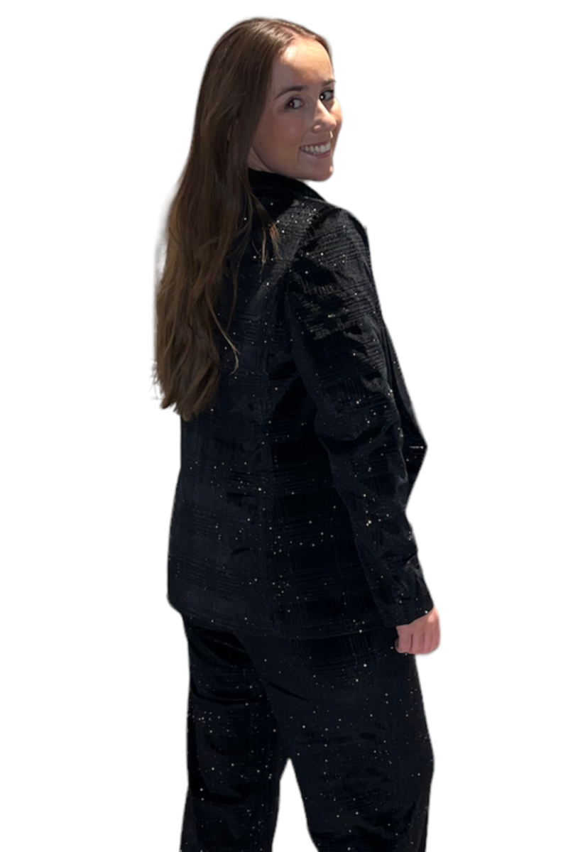 Black Velour Sparkle Blazer