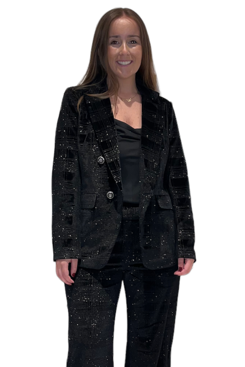 Black Velour Sparkle Blazer