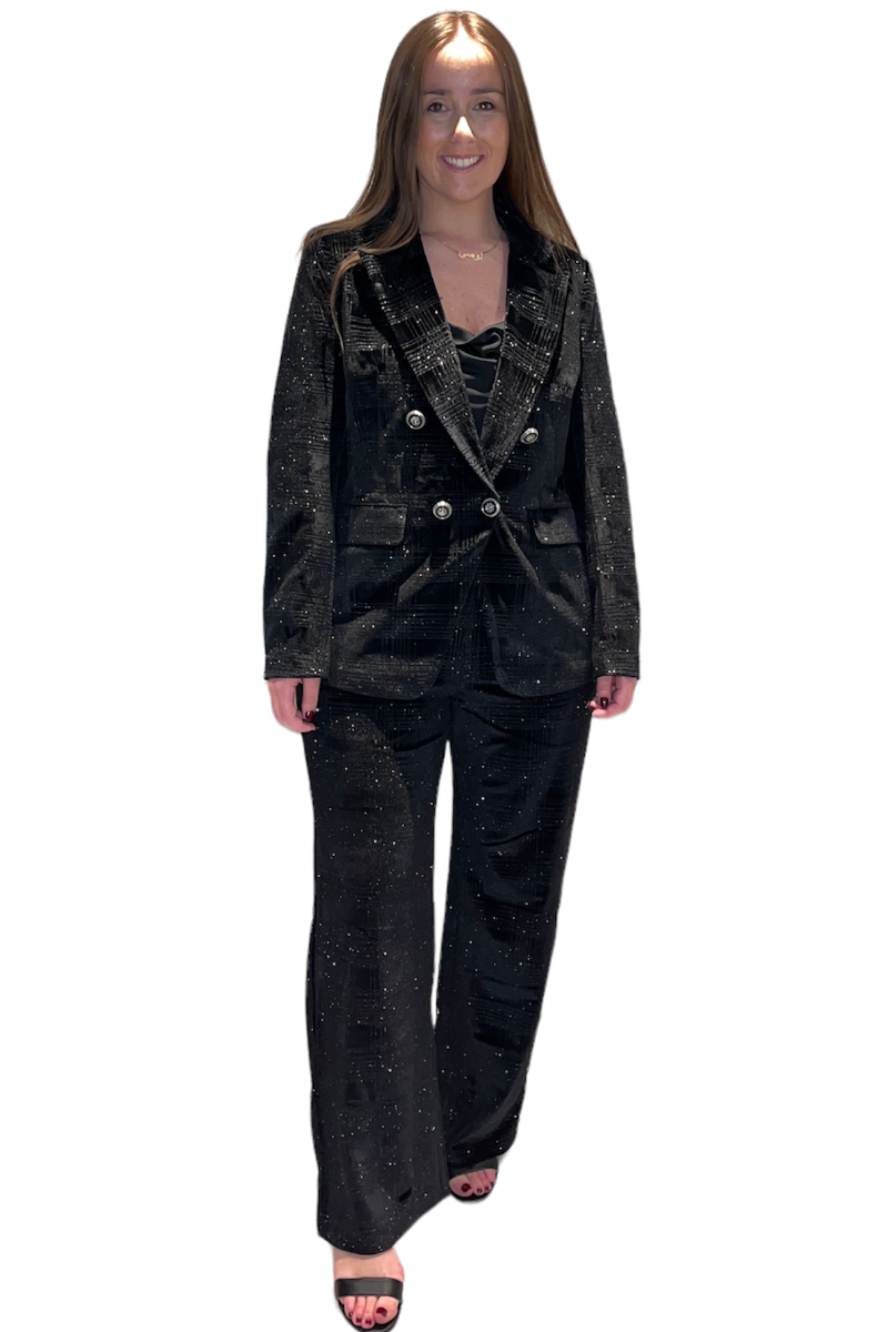 Black Velour Sparkle Blazer