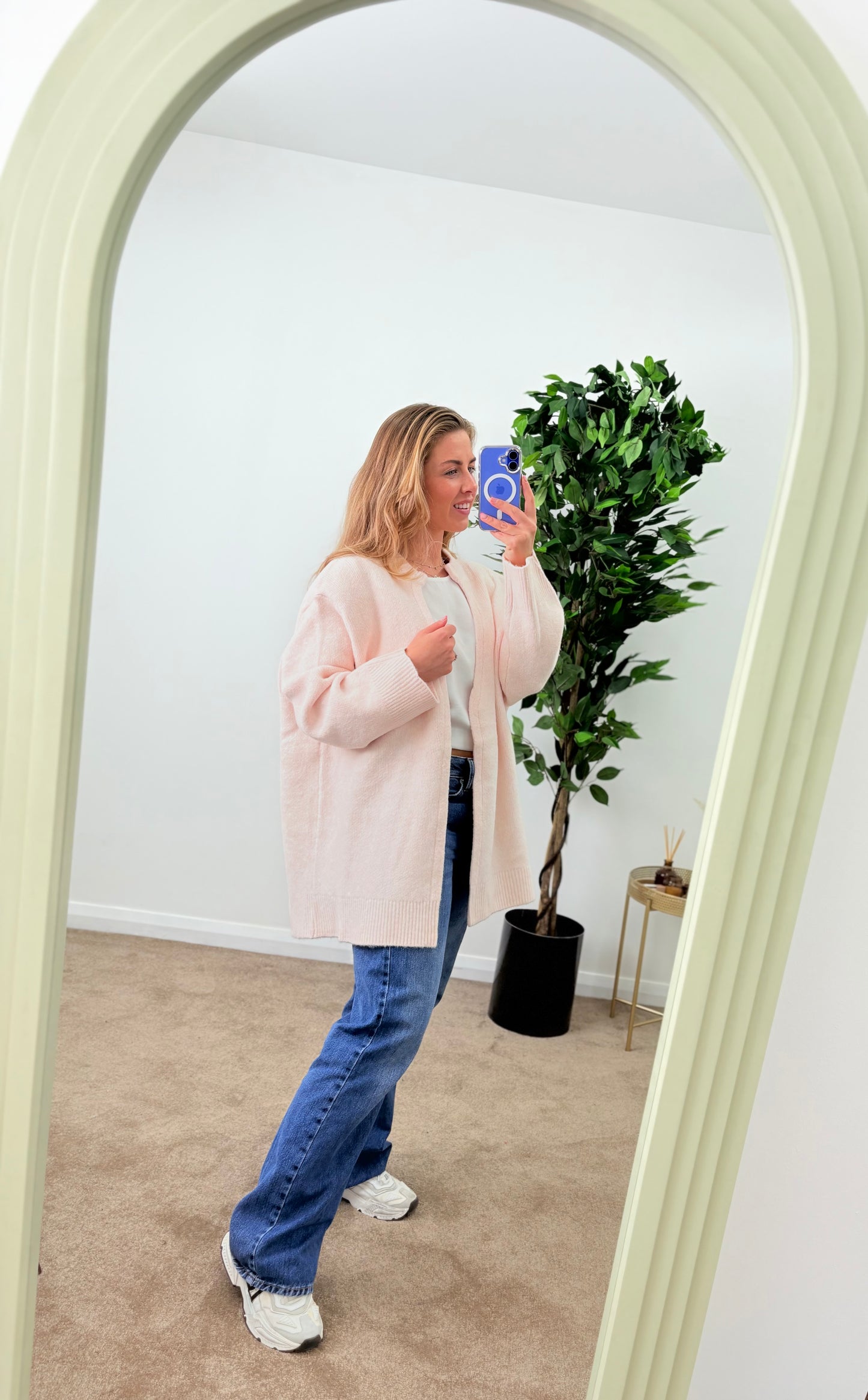 EX-F&F Edge To Edge Pink Cardigan