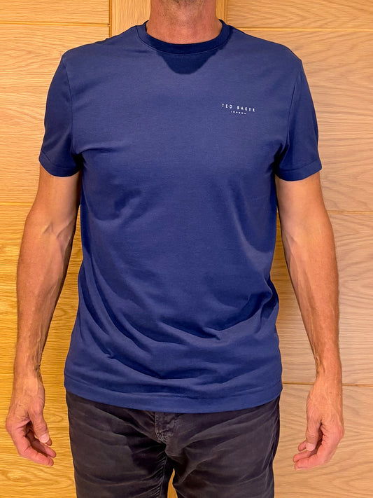 Ex Ted Baker Round Neck Men's T-Shirt Royal Navy