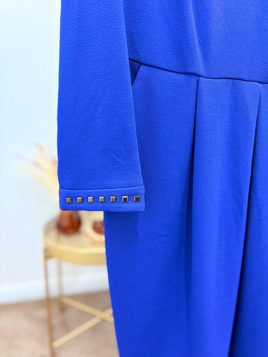 EX-Bonmarche Fit & Flare Electric Blue Dress