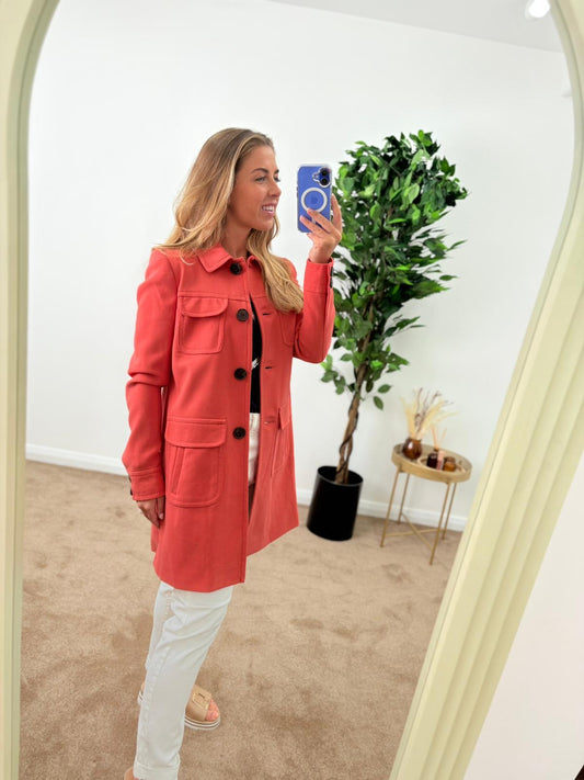Famous Store Peter Pan Collar Tailored Coat