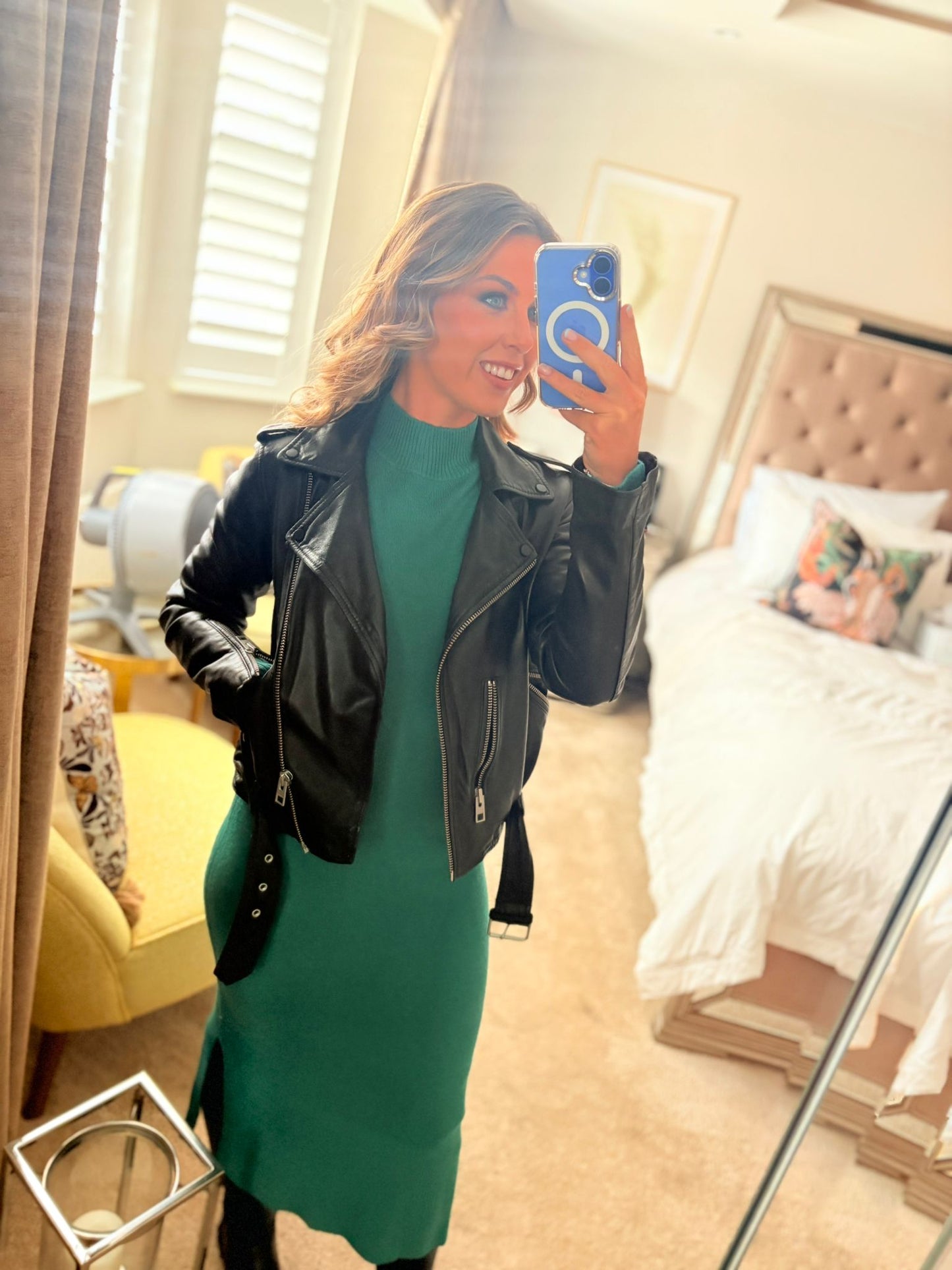 EX- Store Green Turtle Neck Jumper Dress