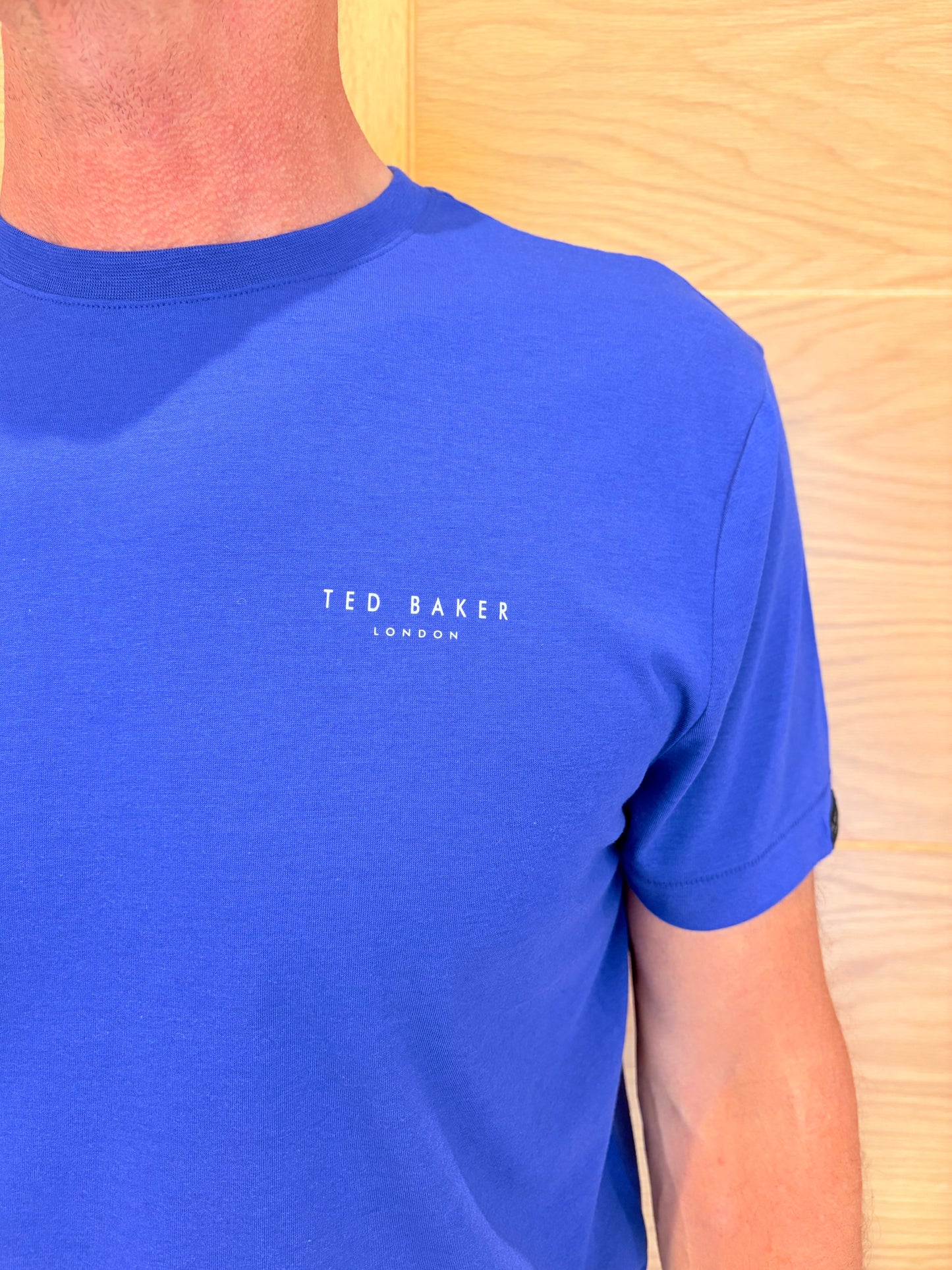 Ex Ted Baker Round Neck Mens T-Shirt Royal Blue