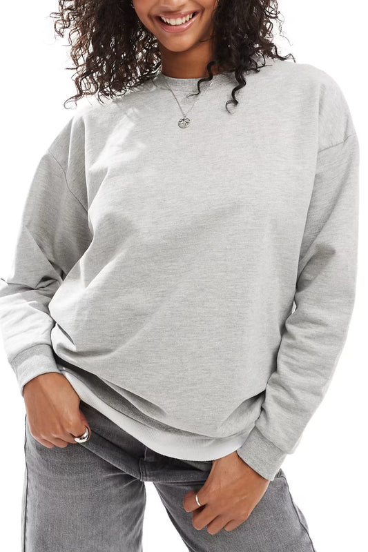 Ex Asos Ladies Sweatshirt Grey Marl