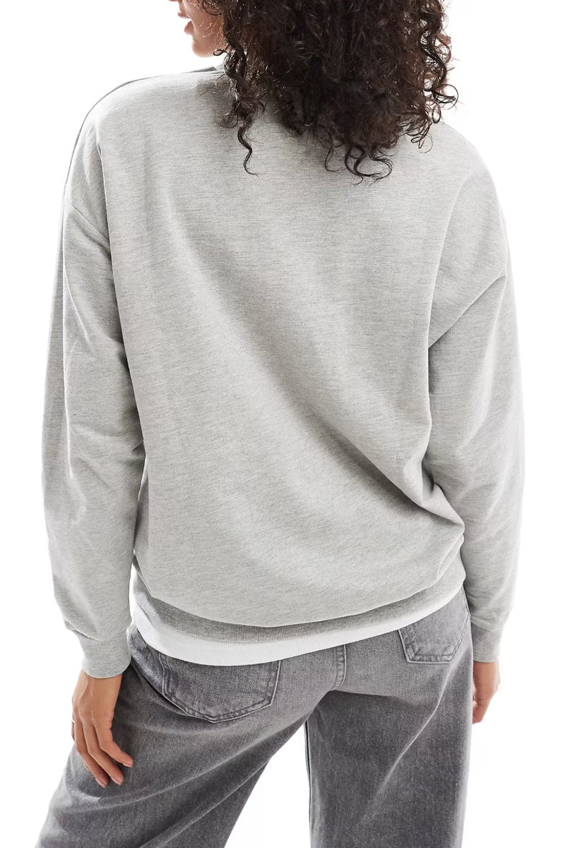 Ex Asos Ladies Sweatshirt Grey Marl