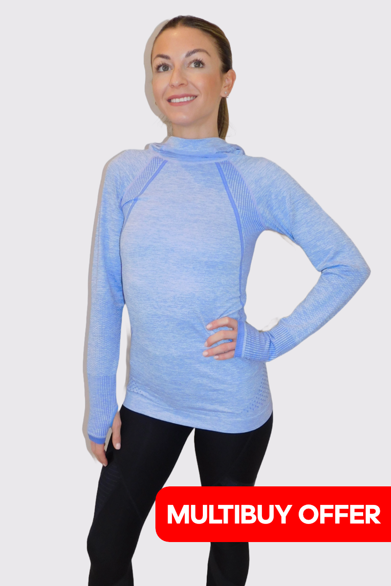 Lilac Long Sleeve Active Top With Hood