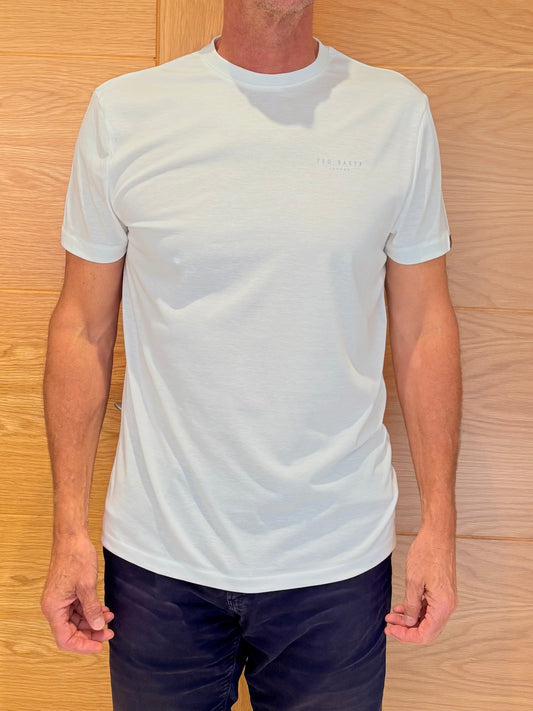 Ex Ted Baker Round Neck Mens T-Shirt White 1