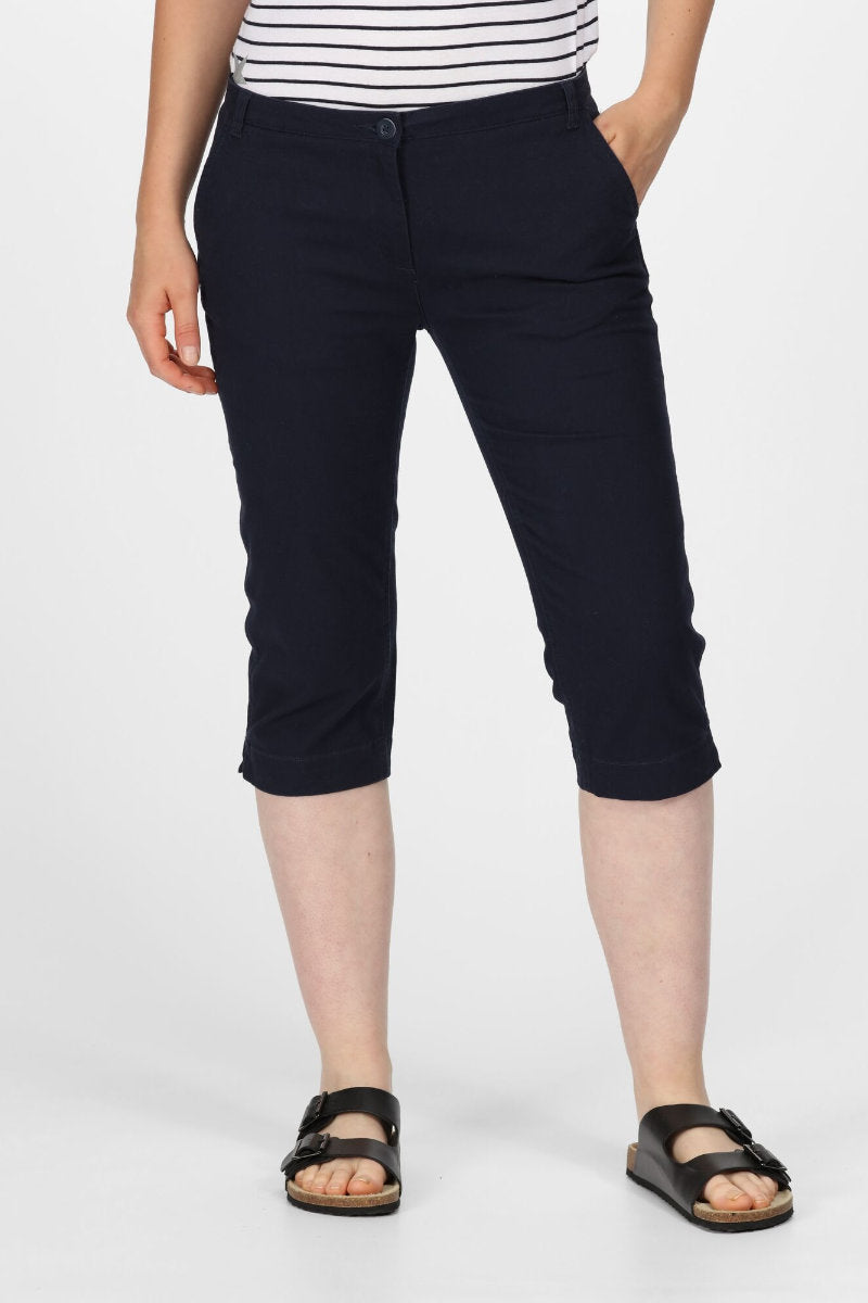 Famous Label Women's Bayla Capri Casual Trousers Navy