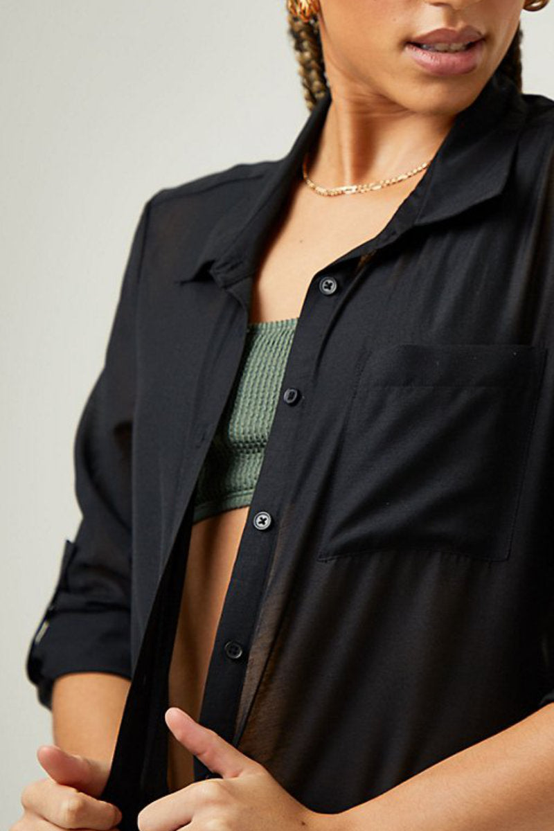 Ex George Black Shirt Dress Beach Cover Up