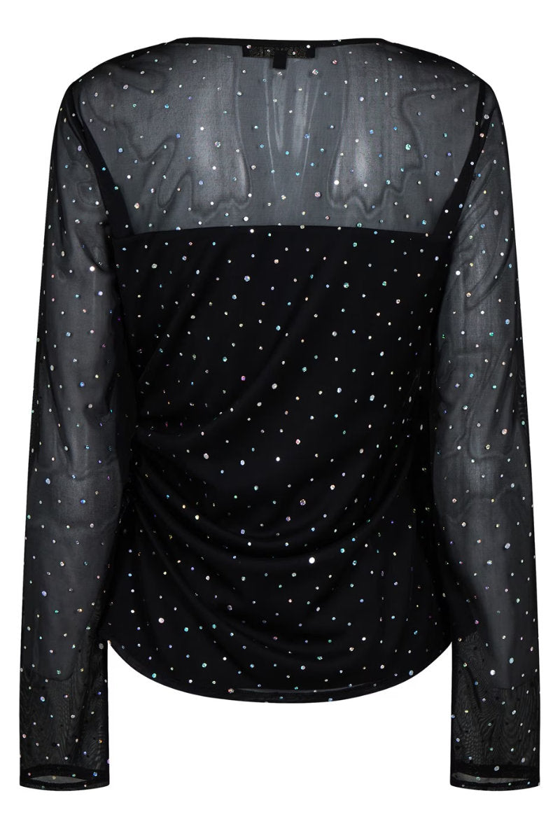 Famous Store Sparkle Ladies V-Neck Top