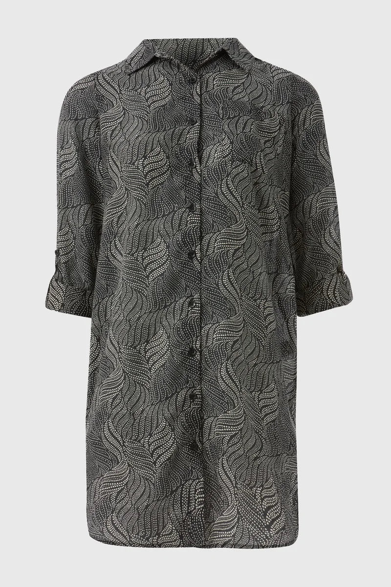 Ex-Store Black Print Beach Shirt