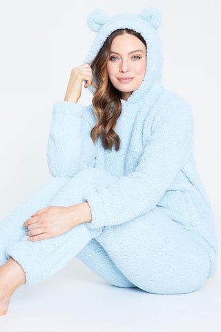 Ladies CityComfort 2-Piece Teddy Fleece Pyjama Set Baby Blue