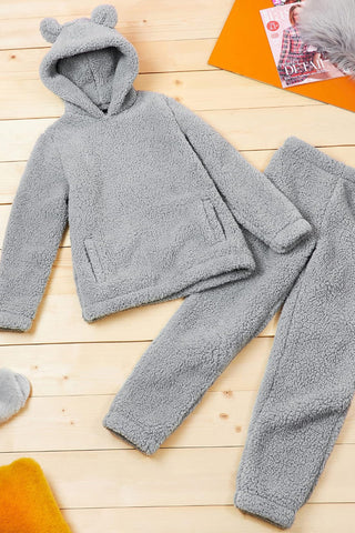 Ladies CityComfort 2-Piece Teddy Fleece Pyjama Set Grey