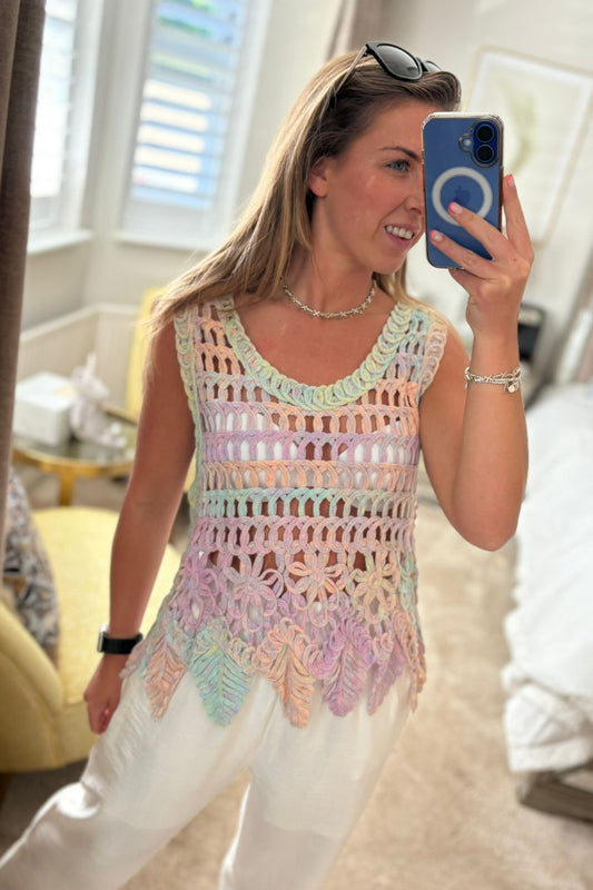 Crochet Pastel Dream Sleeveless Top