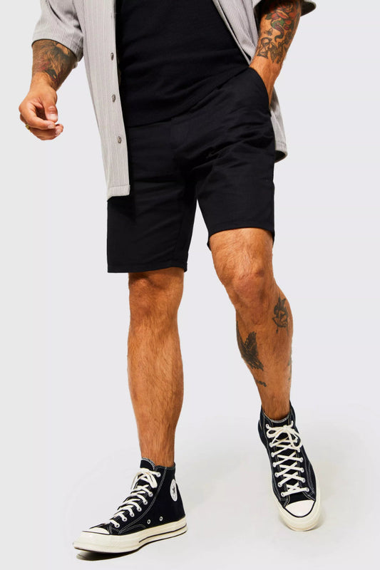Famous Online Brand Men's Slim Fit Chino Shorts Black